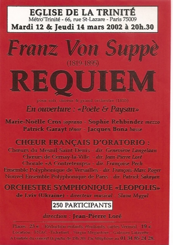 Franz Von Suppè Requiem 2002